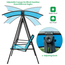 Load image into Gallery viewer, 2-Person Canopy Swing Weather Resistant Glider with Adjustable Sun Shade
