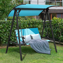 Load image into Gallery viewer, 2-Person Canopy Swing Weather Resistant Glider with Adjustable Sun Shade
