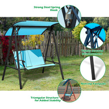 Load image into Gallery viewer, 2-Person Canopy Swing Weather Resistant Glider with Adjustable Sun Shade
