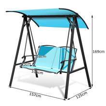 Load image into Gallery viewer, 2-Person Canopy Swing Weather Resistant Glider with Adjustable Sun Shade
