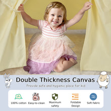 Load image into Gallery viewer, Kids Teepee Tent 100% Cotton Canvas Children Play Tents Side Storage and Window
