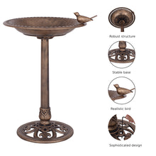 Load image into Gallery viewer, Bird Bath Garden Pedestal Birds Feeder Freestanding Antique Feeding
