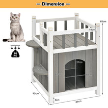 Load image into Gallery viewer, Wooden Cat House Pet House Kitten Shelter Garden Shelter Backyard Pet Supplies
