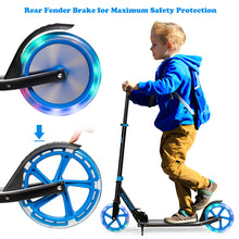 Load image into Gallery viewer, Adult Teens Kick Scooter Foldable Ride On 2 Big Wheels Adjustable W/ LED Light

