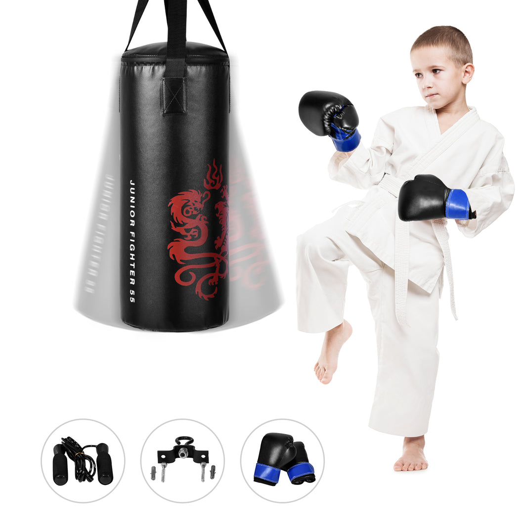 Kids' Exercise Boxing Rope Gloves Sandbag Suit Training Set W/ Rucksack Gift