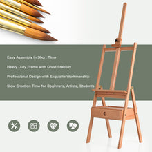 Load image into Gallery viewer, Wooden Easel w/ Drawer Adjustable Display Beech Artist Painting Craft Studio
