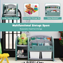 Load image into Gallery viewer, Honeyjoy KidsToy Storage Organizer w/2-TierBookshelf&amp;Plastic Bins
