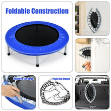 Load image into Gallery viewer, Foldable Mini Trampoline Set 38&quot; Kids Adults Fitness Bouncer In/Outdoor Exercise
