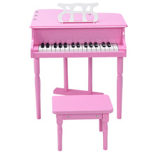 Load image into Gallery viewer, 30-Key Kids Wooden Keyboard Mini Grand Piano with Stool Musical Instrument Toy
