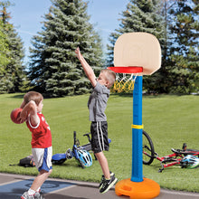 Load image into Gallery viewer, Adjustable Kids Basketball Stand Hoop Indoor Outdoor Toy Game W/Handle Colourful
