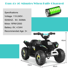 Load image into Gallery viewer, 6V Battery Powered Ride on Quad Bike ATV Electric Mini Vehicle Car For Toddler
