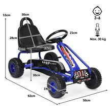 Load image into Gallery viewer, Kids Pedal Go Cart Children Outdoor Ride On Racer Plastic Wheels Adjustable Blue
