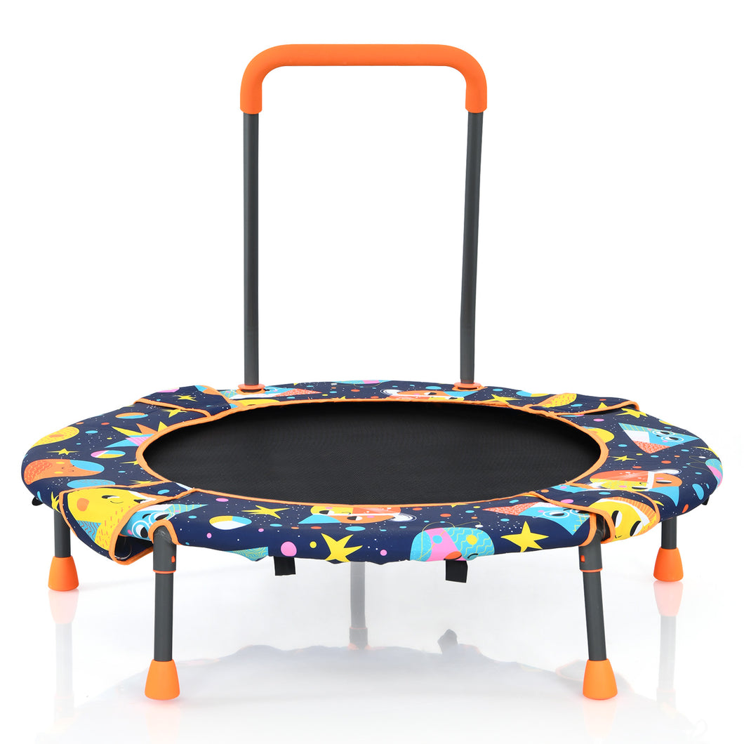 Convertible Swing & Trampoline Set Toddler Fitness Rebounder W/ Upholstered Handrail & 5 Steel Legs