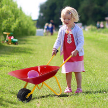 Load image into Gallery viewer, Kids Metal Wheelbarrow Children Bricks Toy Tote Dirt/Leaves/Tool Yard Rover Tray
