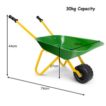 Load image into Gallery viewer, Kids Metal Wheelbarrow Children Bricks Toy Tote Dirt/Leaves/Tool Yard Rover Tray
