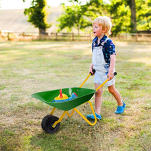 Load image into Gallery viewer, Kids Metal Wheelbarrow Children Bricks Toy Tote Dirt/Leaves/Tool Yard Rover Tray
