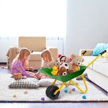 Load image into Gallery viewer, Kids Metal Wheelbarrow Children Bricks Toy Tote Dirt/Leaves/Tool Yard Rover Tray
