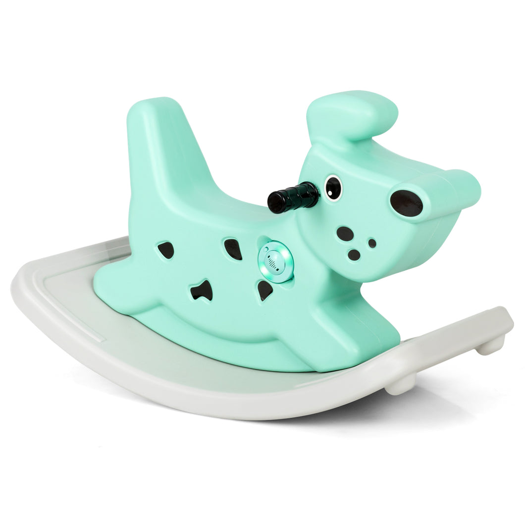 Baby Rocking Horse Toddler Rocker Ride Horse Toy W/ Music & Light Gift Green