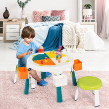 Load image into Gallery viewer, Kids Table and 2 Chairs Set One-Button Folding 5-in-1 Multi Activity Table Set for Learning
