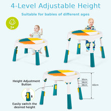 Load image into Gallery viewer, Kids Table and 2 Chairs Set One-Button Folding 5-in-1 Multi Activity Table Set for Learning
