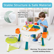 Load image into Gallery viewer, Kids Table and 2 Chairs Set One-Button Folding 5-in-1 Multi Activity Table Set for Learning
