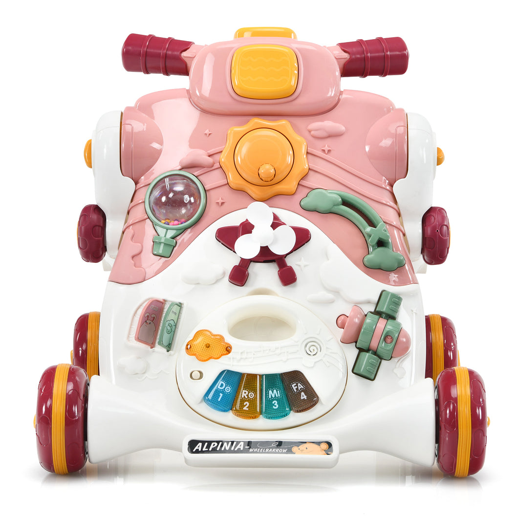 3-In-1 Baby Sit-To-Stand Walker Infant Toddler Ride on Car Toy W/ Fun Game Panel