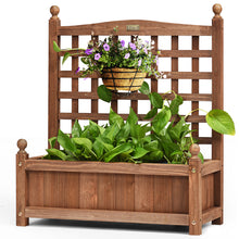 Load image into Gallery viewer, Large Wooden Lattice Planter Flowerpot Trellis Climbing Rectangular Plant Box
