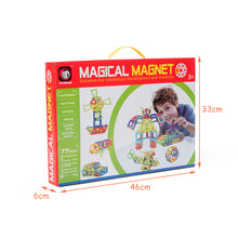 Load image into Gallery viewer, 77pcs Magnetic Building Blocks Set 3D Magnet Building Tiles Intellectual Educational Colorful Toys Construction for 3+ Year Old Kids
