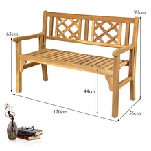 Load image into Gallery viewer, Foldable Garden Acacia Wooden Bench Chair 2 Seater Outdoor Furniture Seating
