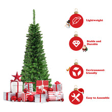 Load image into Gallery viewer, 4.5 FT Artificial Pencil Christmas Tree LED Pre-Lit Xmas Tree Holiday Decoration
