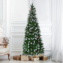 Load image into Gallery viewer, 5FT Snow Flocked Pencil Christmas Tree Artificial Xmas Tree Home Decoration
