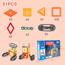 Load image into Gallery viewer, 51 PCS Magnetic Building Blocks Vehicle Series 3D Magnet Building Tiles Intellectual Educational Colorful Toys Construction for 3+ Year Old Kids
