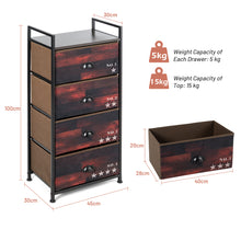 Load image into Gallery viewer, 4 Drawer Fabric Dresser Tower Vertical Storage Chest Organizer Unit Steel Frame
