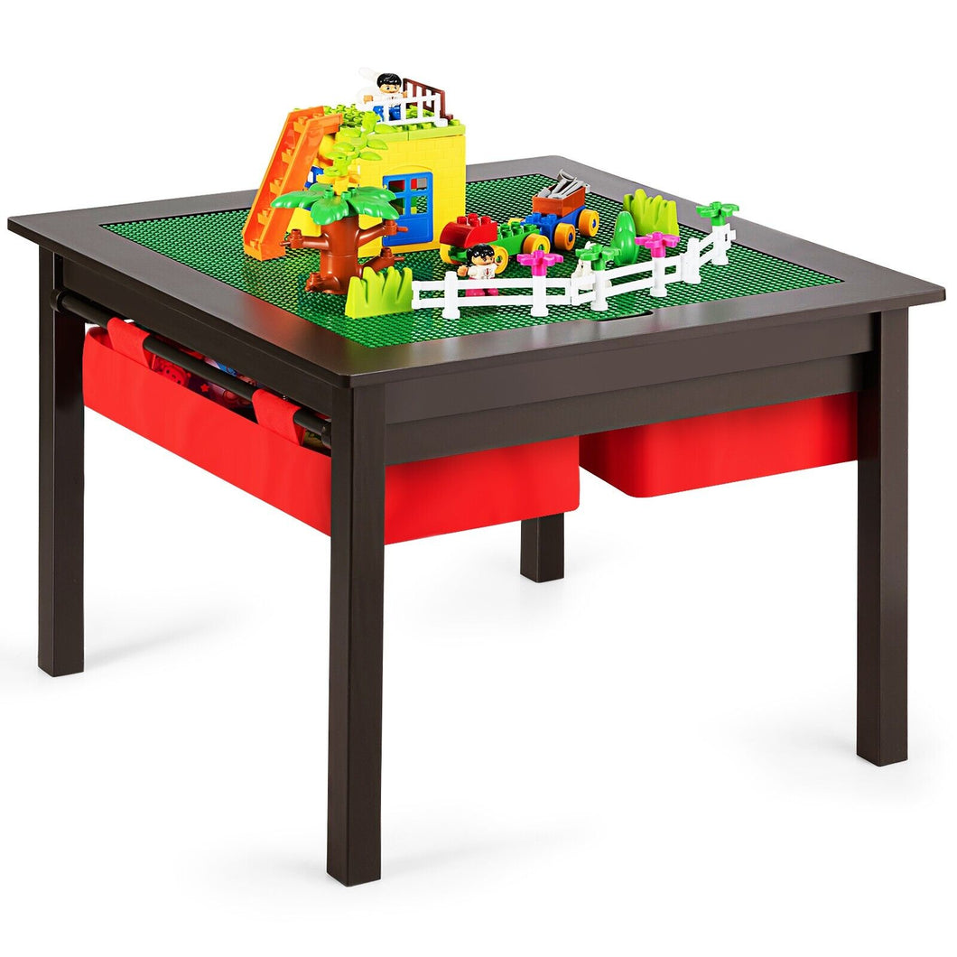 3-in-1 Kids Multi Activity Table with Storage Drawers Play & Build Tabletop