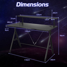 Load image into Gallery viewer, Y-Shaped Ergonomic Game Racing Desk Computer Table Workstation W/ Monitor Shelf
